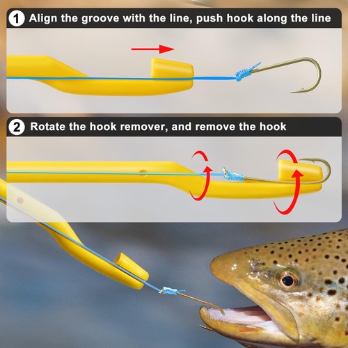 SNAIL TRAIL 4 Pcs Fish Hook Remover Tools – Suitable for Most Types of Fishing, Gifts for Beginners & Pro Fisherman