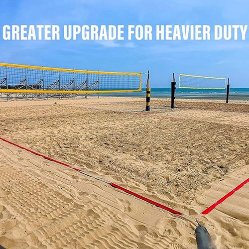 HFLWYWD Beach Volleyball Lines for Sand,Volleyball Court Lines with Metal Anchors & SandBags,26.3 x 52.6ft,Highly Visible Border Line Set, Court Size for Sand Outdoor Grass Backyard (Set)