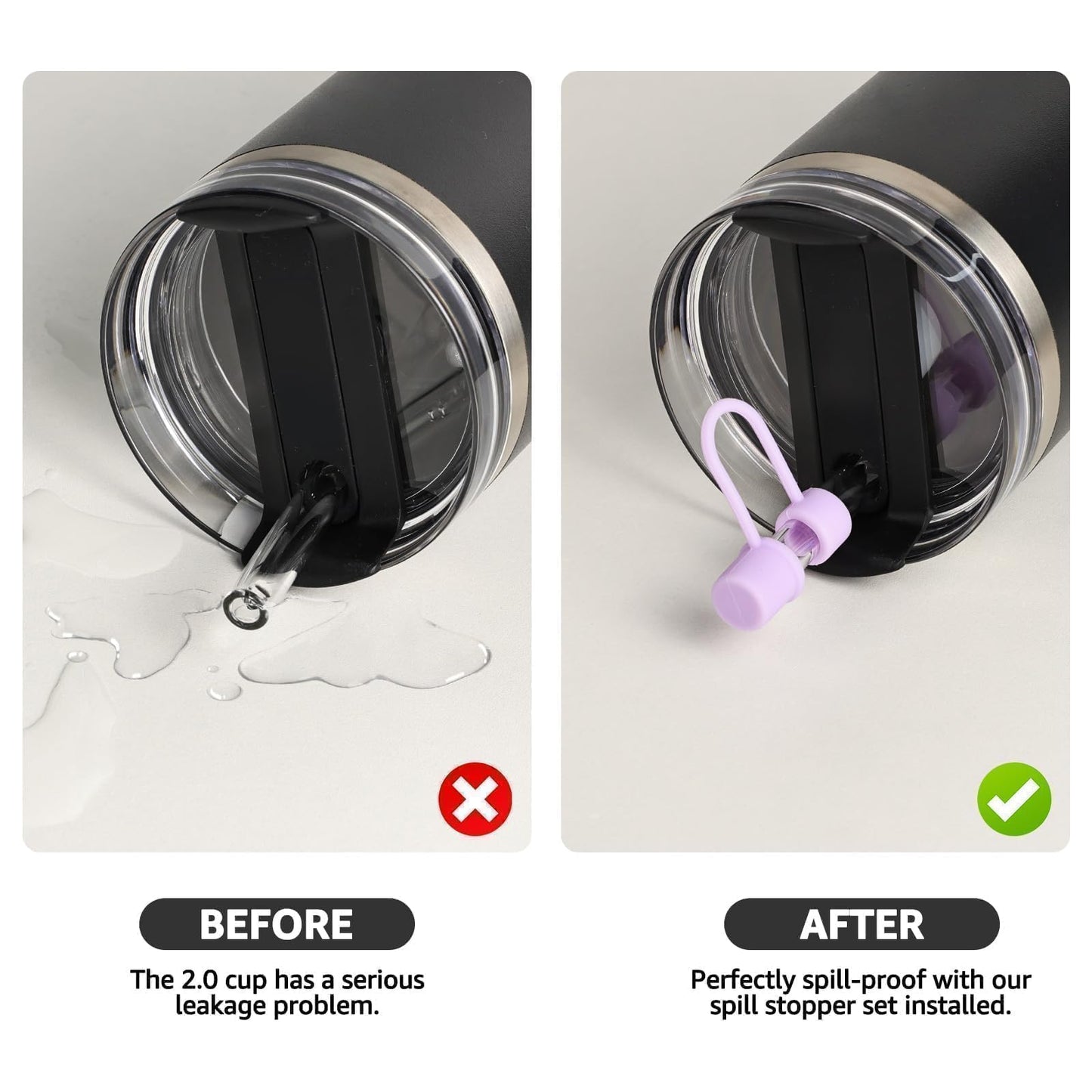 MOLOSLEEVE 1 Pack Straw Toppers for Stanley 30oz|40oz, Light Purple