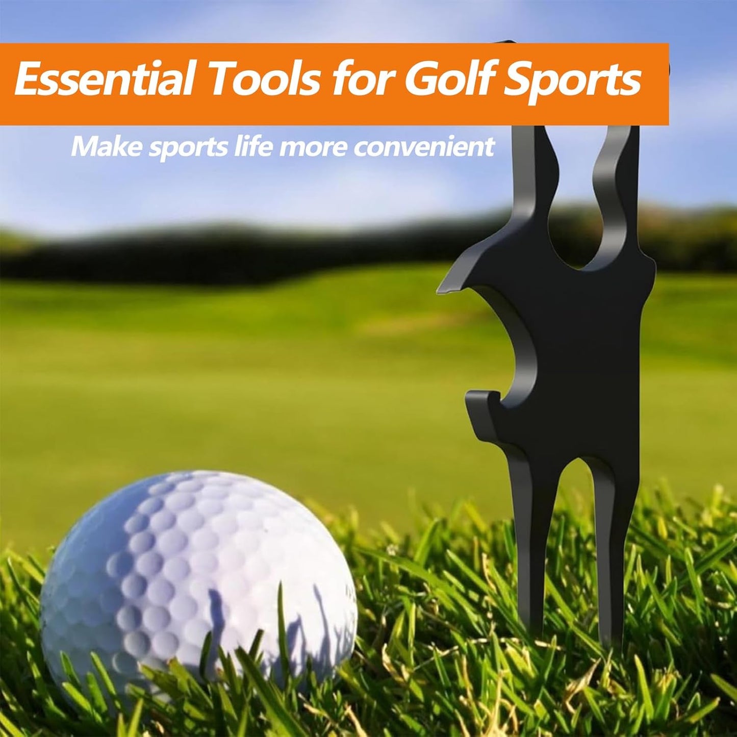 3 in 1 Golf Multi-Tool – Portable Magnetic Holder for Golf Cart – Fits 25 to 40 Ring Gauge, Metal Magnetic Golf Cart Holder with Clamp, Can Opener,Metal Divot Repair Tool and Ball Marker