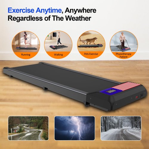 Upreign Walking Mat,Under Desk Treadmill 2.5HP for Home and Office, 265Lbs Weight Capacity,Treadmill with APP &Remote Control, LED Display