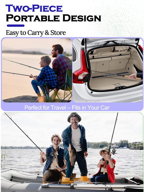 Jenseits 7'0" Casting Rod – 2-Piece Carbon Fiber Fishing Rod, Medium Heavy Power, Extra Fast Action, 3A Cork Handle, Stainless Steel + Ceramic Guides – Bass & Lure Fishing Pole