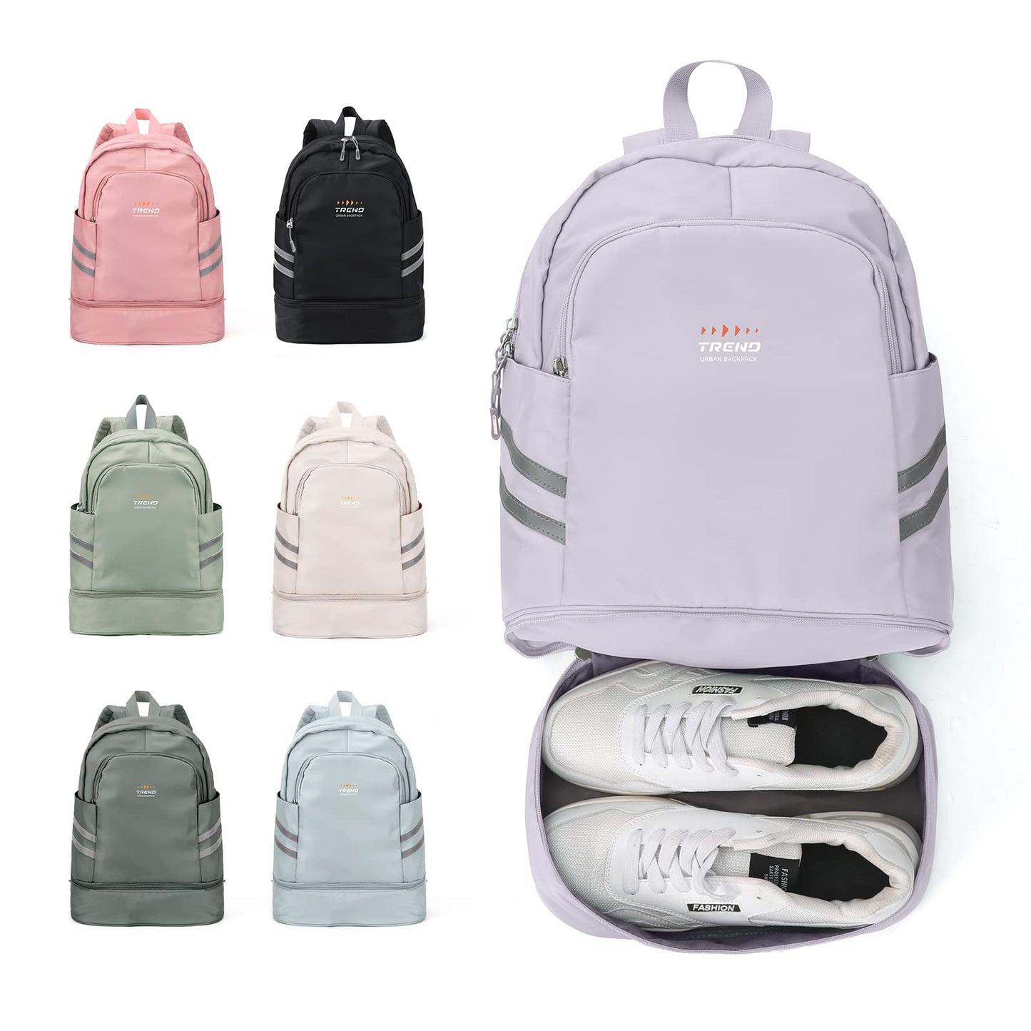 coofay Gym Backpack For Women Waterproof Sports Backpack With Shoe Compartment Lightweight Travel Backpacks Small Gym Bag Dance Volleyball Backpacks