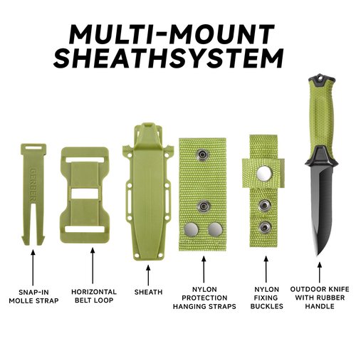 xiaotianlai 9.84" Fixed Blade Hunting Knives Green Handle and Sheath,Stainless Steel Survival Hunting Bushcraft Full Tang Non-Slip Handle Knife Camping,Hunting,Adventure,Outdoors,EDC