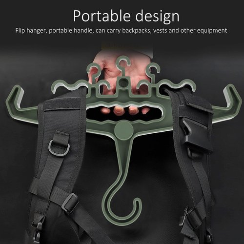 Industrial Plastic Hanger, Heavy Duty Multipurpose Gear Hanger, Removable Outdoors Hunting, Unbreakable Hook Hanger, Hanger for Everyday Hanger Veteran Heavy Gear Packs Body Armor Plate Vests (Green)