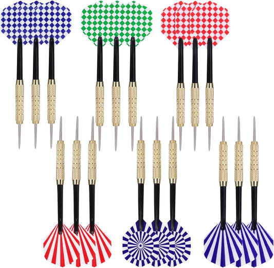 18Grams Steel Tip Darts, 18Pcs Professional Metal Tip Darts, Premium Darts Set, Standard Flights, Dart for Dartsboard, Dart for Indoor Sport