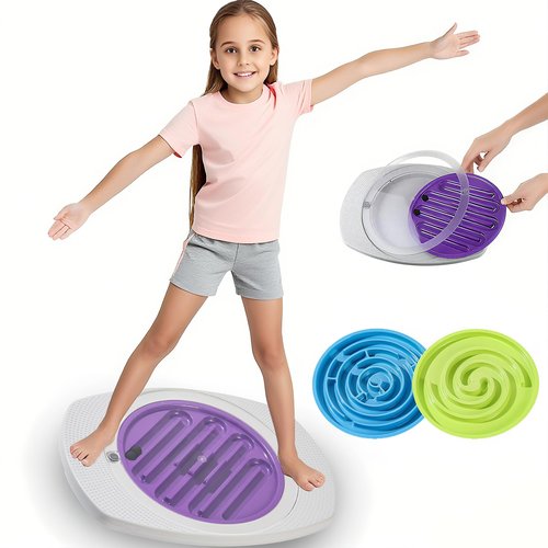 Sttlejura Maze Balance Board Game, Sensory Training Board with Non-Slip Surface & 3 Replacement Maze Board, Durable Board for Early Education & Skill Development Max Load 165 Lbs