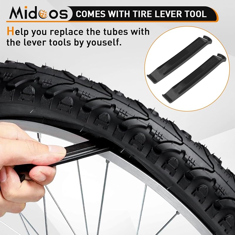 26x1.75 Inch Bicycle Tires Tubes Set – Folding, 2-Pack for 26” Road/Hybrid Bikes