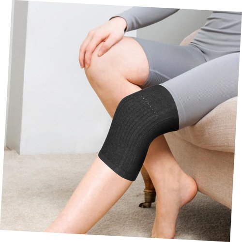 EXQUIMEUBLE 1Pair Warm Cashmere Kneelet for Winter Comfortable Kneecap Support for Women Elders Dark Grey Enhances for Outdoor Activities Joint Relief Durable Material