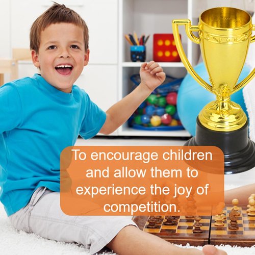 SenseYo 24 Pack Mini Trophies Cups, Gold Trophy Award, Plastic Trophies for Kid, 4 Inch Award Trophies for Kids Party Favors, Winning Prizes