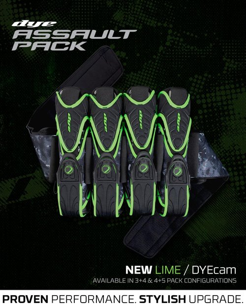 Dye Assault Pack Pro Harness (Black/Lime, 4+5)