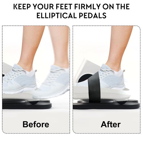GUMWIG 4 Pcs Leg Exerciser Traction Straps, Under Desk Elliptical Pedal Band for Seniors, Secure & Stability for Electric Ellipse Equipment, Peddler Foot Exercises Machine Home Office Accessories
