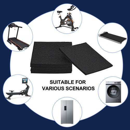 6 Pack readmill Mat, Exercise Equipment Mat for Floor Protection, High Density Anti Vibration pad for Treadmill, Walking, Exercise Bike, Washing Machine and Floor Protection
