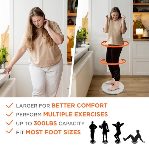 Yes4All 15-Inch XXL Twister Board, Abdominal Exercise Machine with 8 Magnets & Beads, Waist Twisting Disc for Any Foot Size, Ab Workout, Body Shaping and Slimming