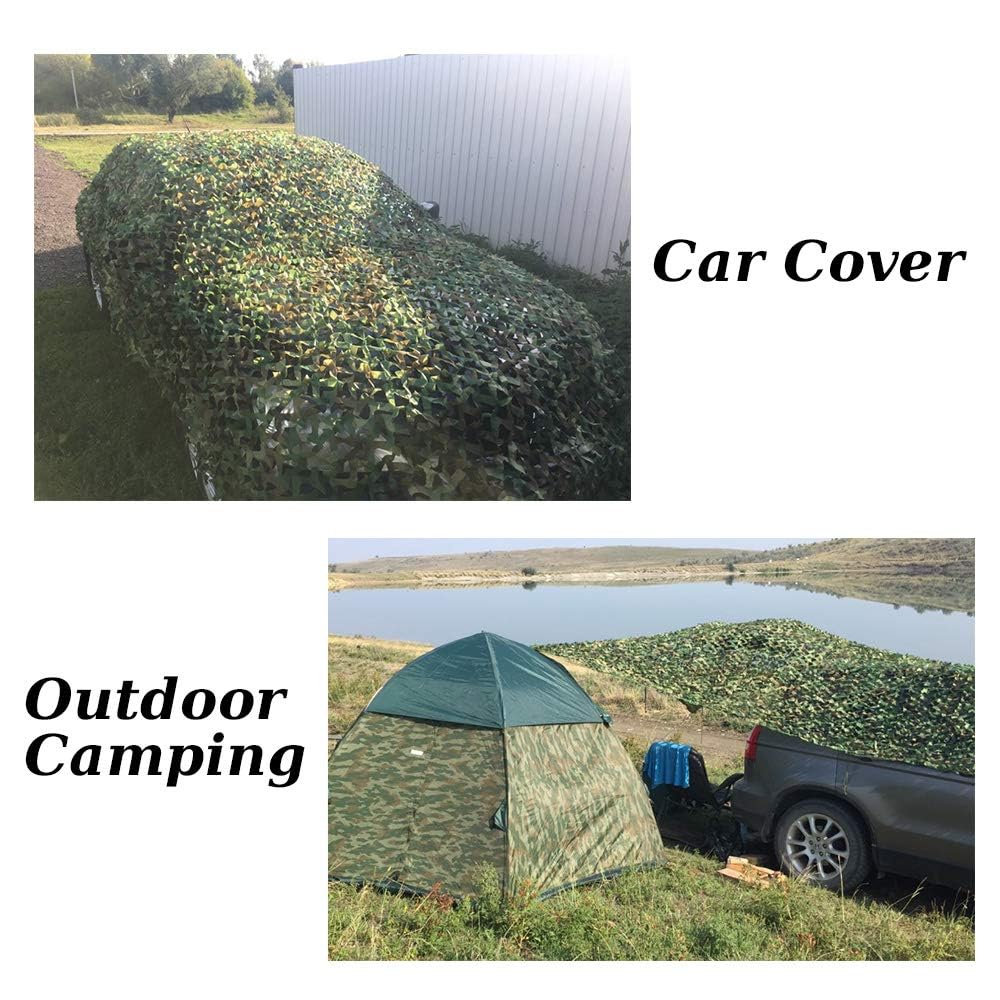 Yeacool Camo Netting Mesh Camouflage Netting Military Surplus Hunting Blind Net for Military Theme Party Decorations Backdrop Sunshade Car Cover Camping Shooting (Woodland Camo, 20ftx20ft, 6m*6m)