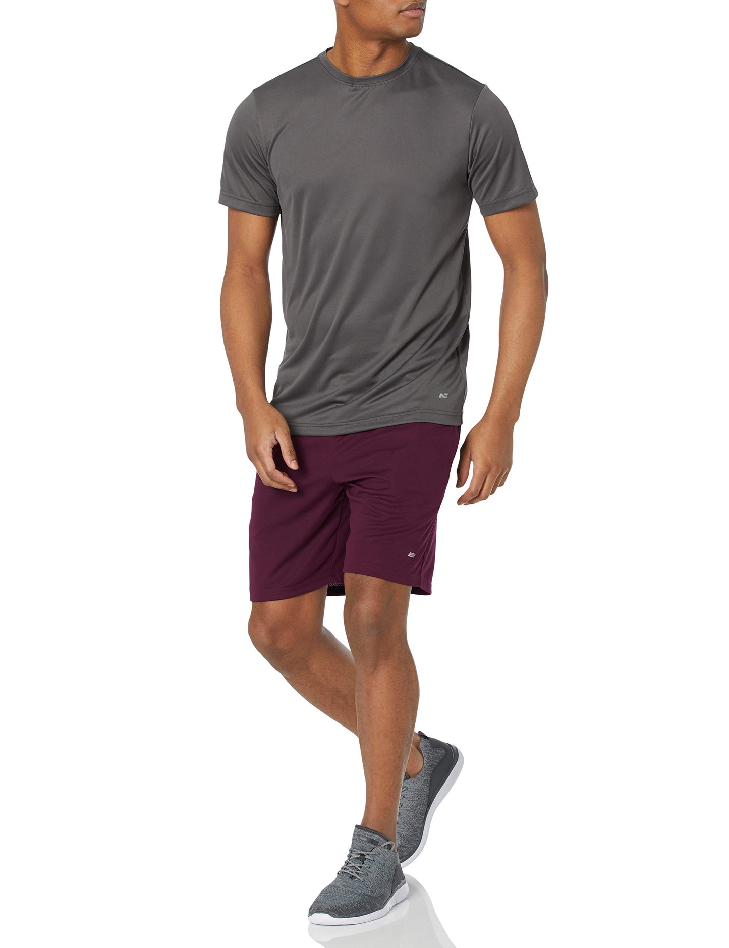 Amazon Essentials Men's Athletic Basketball Gym Shorts, Breathable Moisture Wicking Loose-Fit with Elastic Waist, Pack of 2, Burgundy/Navy, Medium