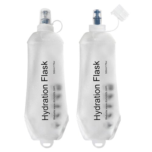 CXWLJL 500ml Soft Flask Soft Water Bottle for Running, Hiking, Travelling, Cycling and Climbing - 2Pcs White