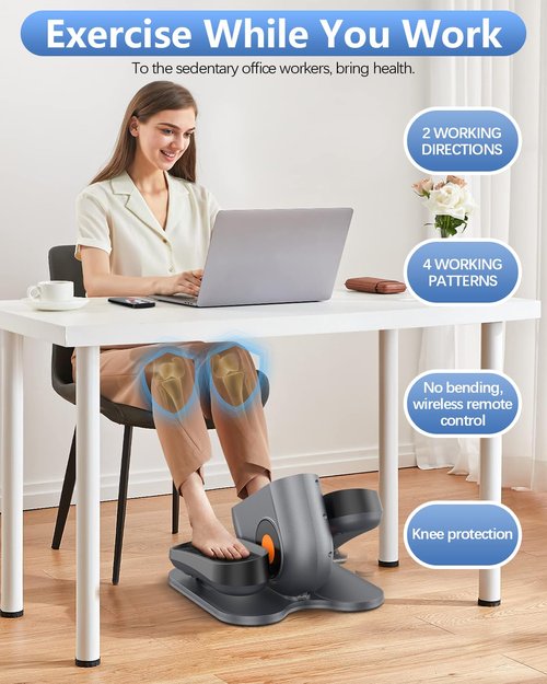 HJDFGSS Under Desk Elliptical Machine, Electric Ellipse Leg Machines as Seen on Tv for Seniors with 10 Adjustable, Leg Machines,Quiet & Portable Seated Pedal Exerciser