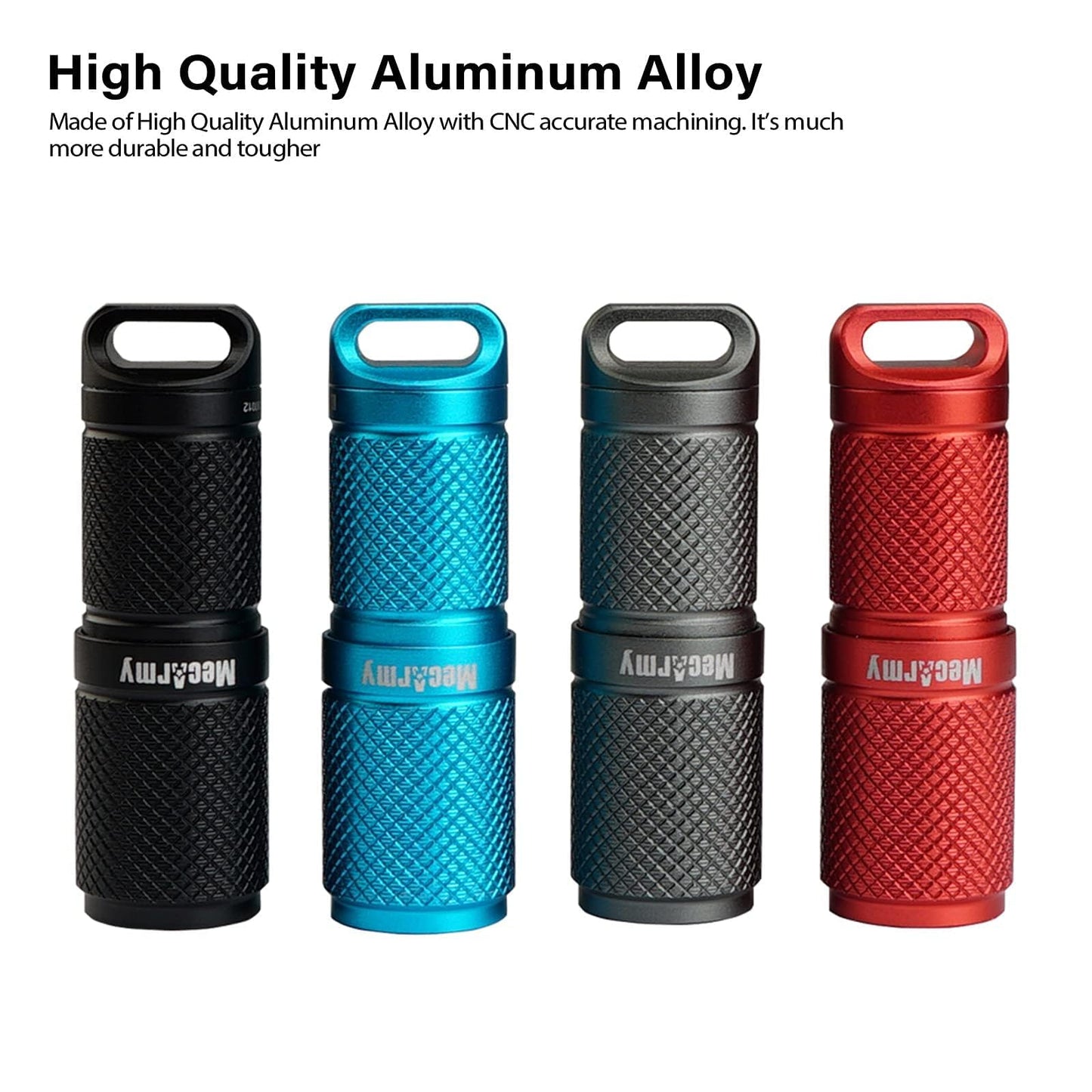 MecArmy X4S 130 Lumen Aluminum Super Micro-Sized Keychain EDC Flashlight with Micro USB Charging, Handheld Rechargeable Everyday Carry Car Keychain Light, Outdoor Camping Waterproof Torch (Red)