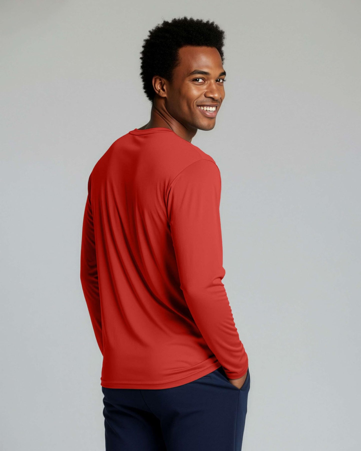 Real Essentials 4 Pack: Men's Dry-Fit Active Athletic Long Sleeve Pocket Crew T-Shirt Outdoors UPF 50 (S-5XLT)