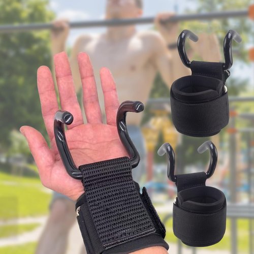 HUANGGG Pull Up Gym Workout Fitness Training Wrist Wrap Weight Lifting Hook Nonslip Padding Powerlifting Wrist Grip