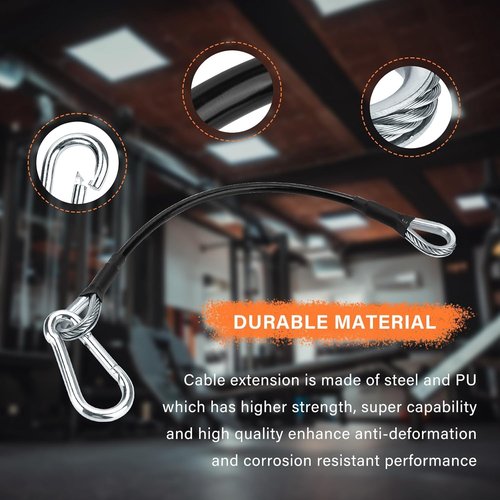 39" Gym Cable Extension Fitness Extension Rope Attachment Compatible with Bowflex and More Home Gym Accessories, for LAT/Tricep Pull Down and Leg Extensions Machine