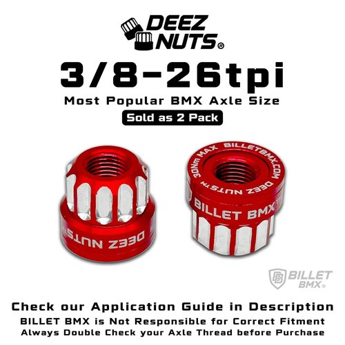 BILLET BMX Deez Nuts 12 Point Bike Axle Nuts 3/8"-26 tpi (2 Pack) 3/8"-26tpi Purple
