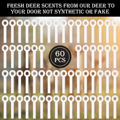 Oudain Deer Urine Wick White Hunting Scent Buck Attractant for Hunting Doe Estrus Absorbing Wicks for Whitetail Deer Scent Drags(30 Pcs)