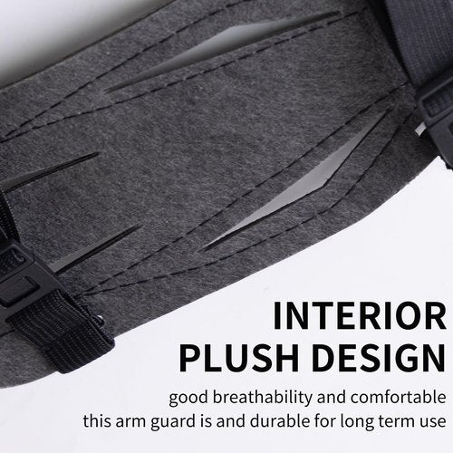 Moyujian 11.2in Long/6.7in Short Armguard Professional Competition Archery Bow Range with 4-Strap/2-Strap Buckles Shooting Practice Guard Nylon Carbon Forearm Protector Arm Guard（Black，Long）