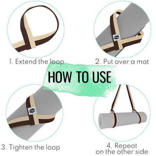 TECEUM [New 2024] Yoga Mat Strap – 15+ Colors – Adjustable Mat Holder Sling for All Mats [Mat Not Included]