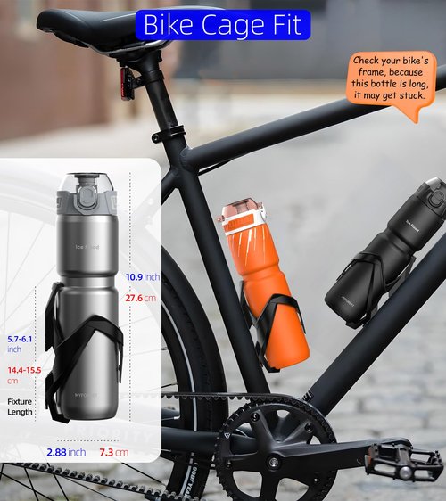 MYFOREST 24oz/700ml Insulated Bike Water Bottle, Surgical Steel: No Plastic Taste, Stronger Grip for MTB & Gravel, Chug/Sip 2-in-1, Dirt Cap/Anti-Scratch (Glossy Steel)