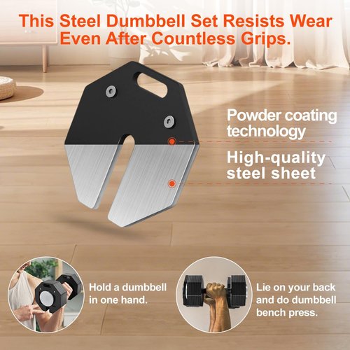 Adjustable Dumbbell Sets 80LBS Pairs Durable Steel Build, Free Weights Dumbbells Set with Anti-slip Handle, 5 LBS Increment, For Full Body Home Gym Workout 80LBSx2
