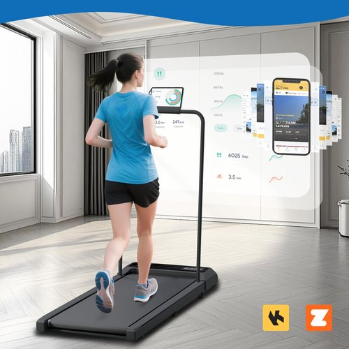 SEVOBAL Under Desk Walking Pad, Treadmill with Handles, Quiet Adjustable Portable Speed Jogging Smart Mat Work, Walking Pad Treadmill Compact & Portable with Remote Control, for Home Office, Dark Blue