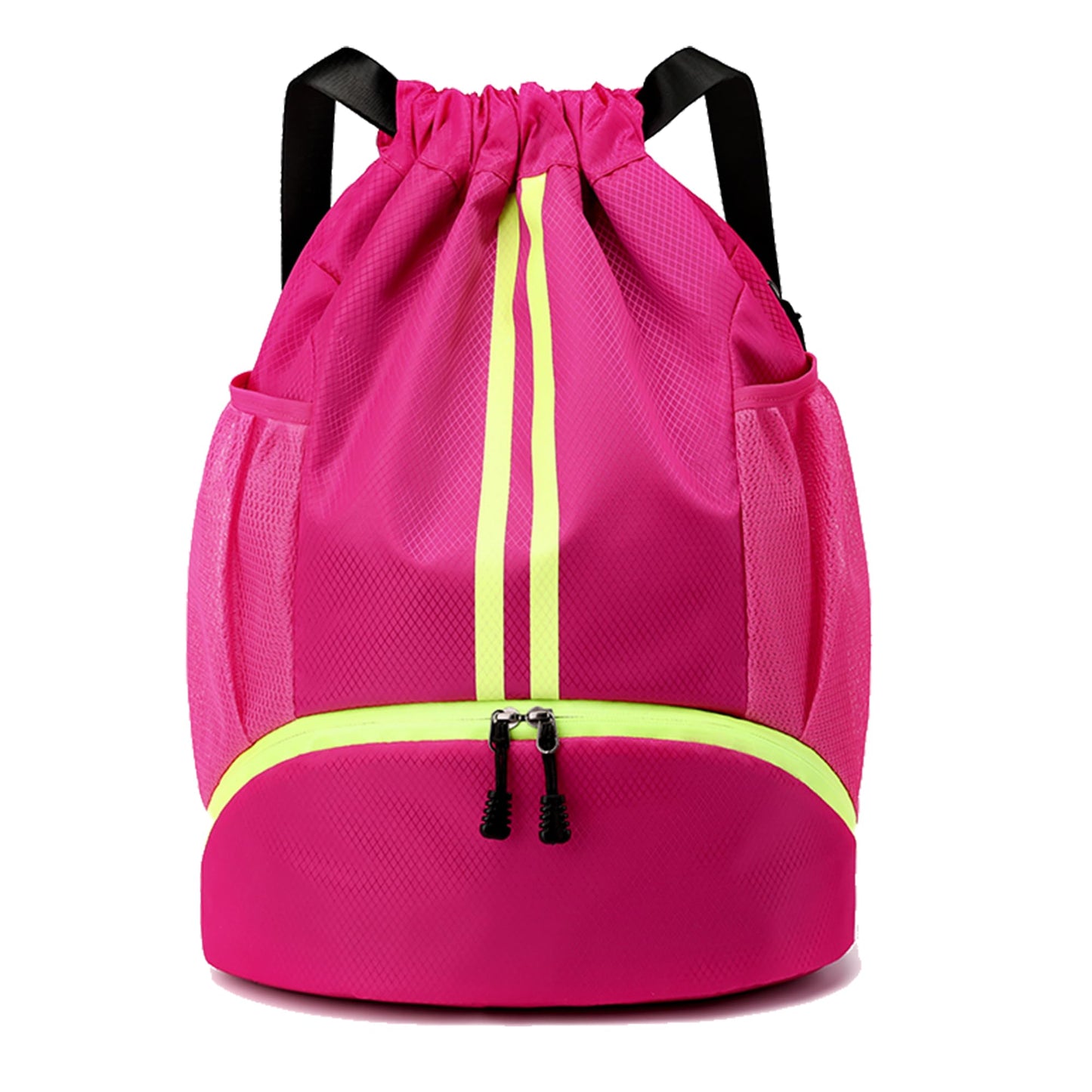 JELUTAR Drawstring Backpack Gym Bag with Shoes Compartment for Soccer, Basketball, Swim, Water-Resistant String Backpack Beach Cinch for Women Men, Rose