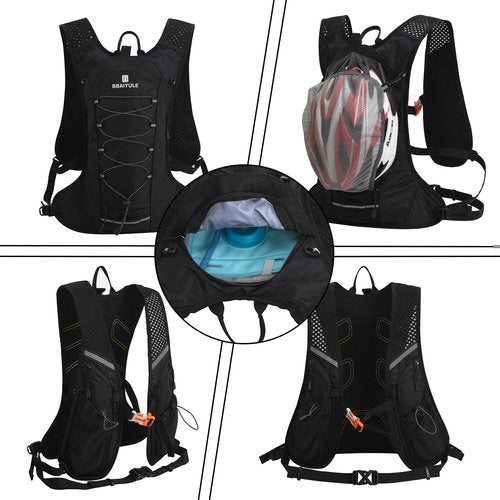 B BAIYULE Hydration Pack Backpack, 2L Water Bladder,Camel Hydrtaion Vest for Hiking Cycling Running Biking,Hydro Water Daypack for Women & Men (Backpack with 2L Bladder)
