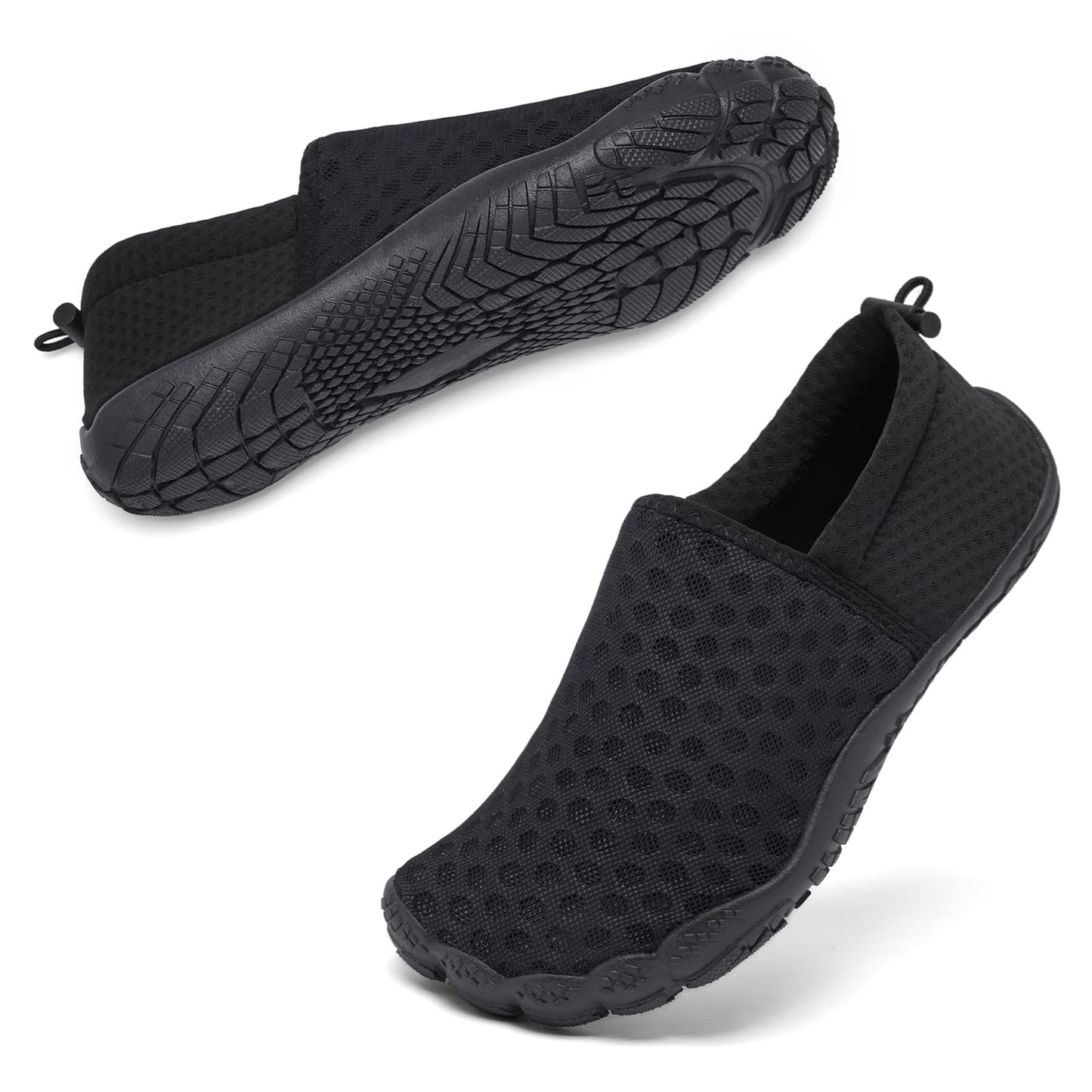 Rechtmien Water Shoes Mens Womens Barefoot Breathable Non-Slip Beach Swim Quick Dry Aqua Lightweight Black 13 Women/12 Men