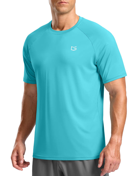 G Gradual Men's Athletic Workout T-Shirts Moisture Wicking Cooling Running Shirts Short Sleeve Performance Tee for Gym Tennis(Blue,4XL)