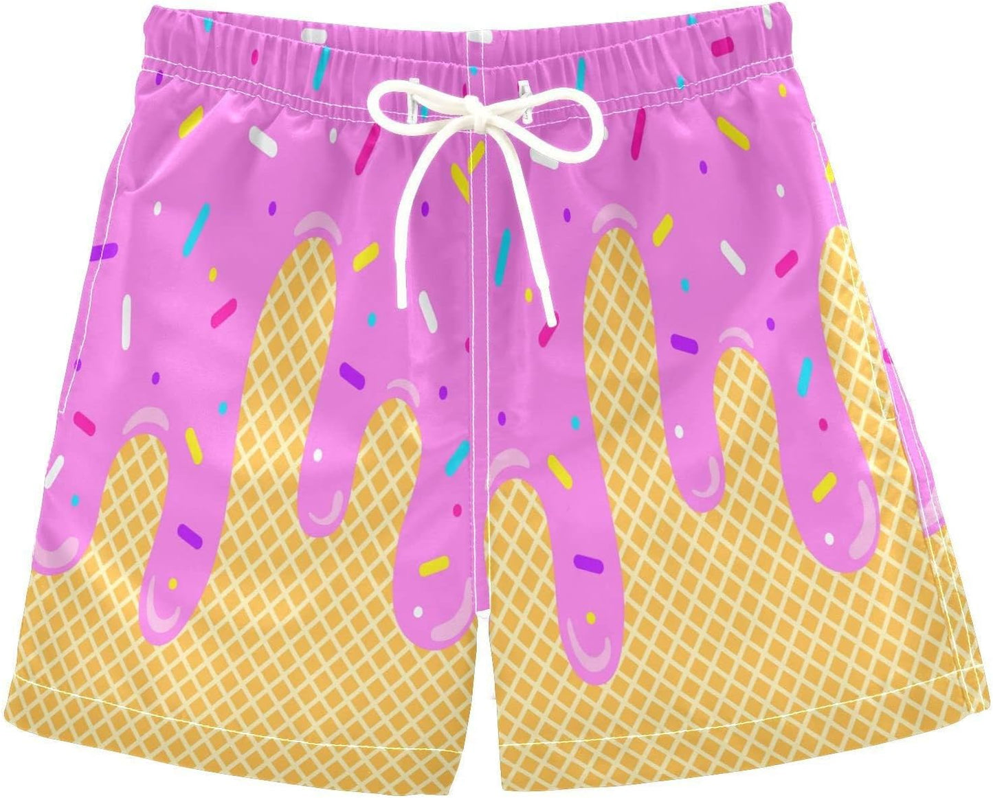 Ice Cream Boy Baseball Shorts Waffle Or Cone Preppy Shorts,Kids Youth Ice Cream Drip Track Short Pants