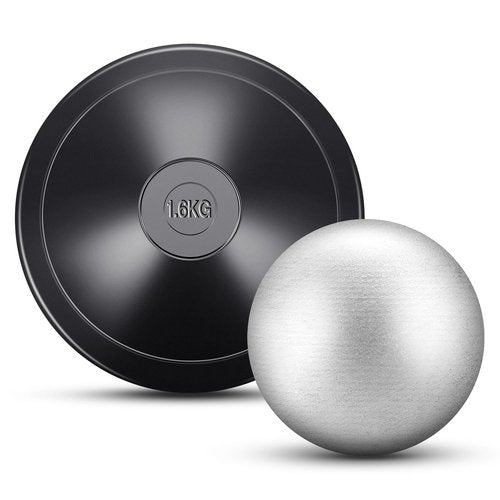 Deekin 2 Pcs Shot Put Rubber Discus 1.6 kg Black Shot Put Ball for School Track and Field Discuses for Outdoor Practice Throwing(12 lb)