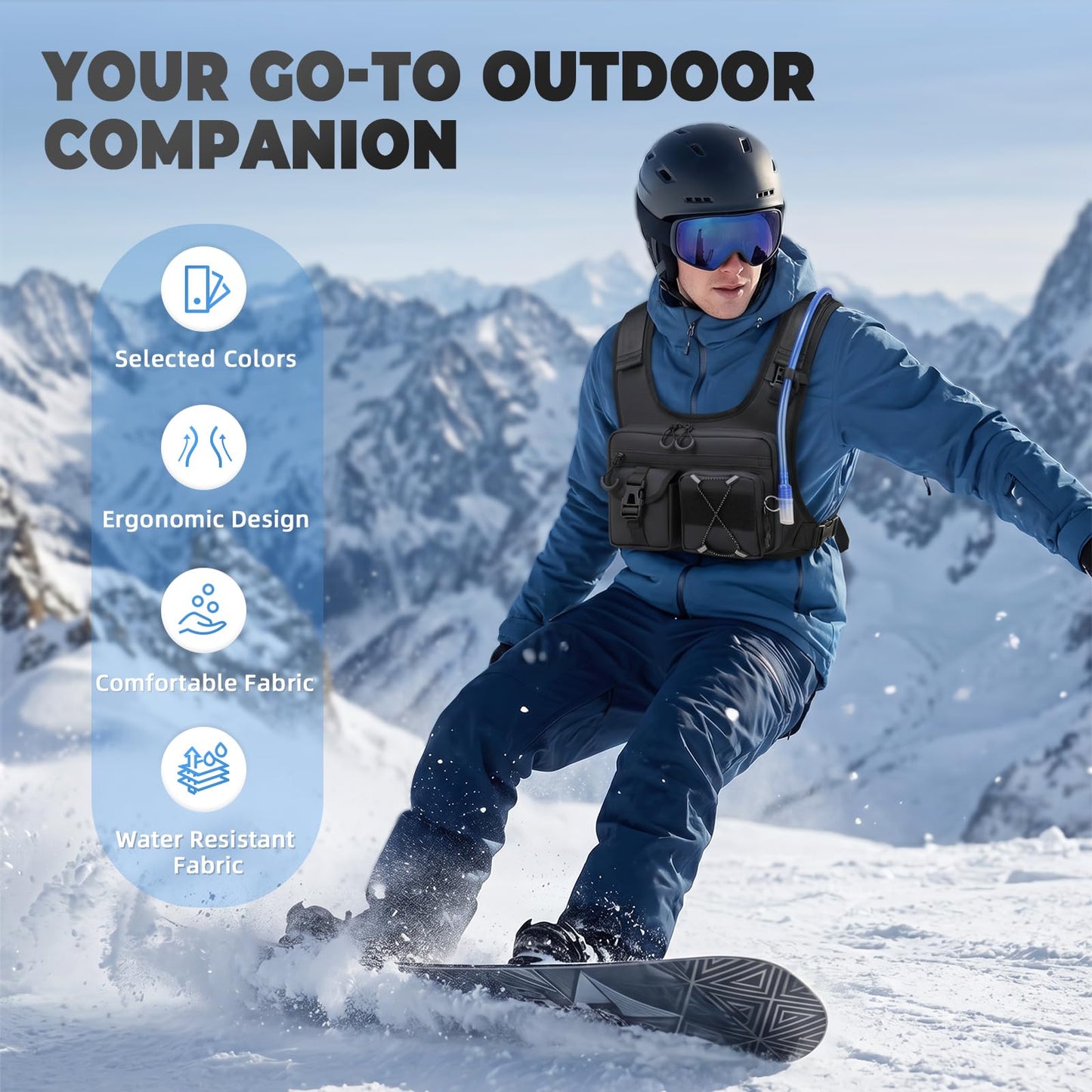 Criuage USA Patent Running Hydration Vest Backpack, Lightweight Chest Pack with 2.0L Water Bladder Bag Daypack for Hiking Running Cycling Race Marathon for Women Men (Black V2, Standard)