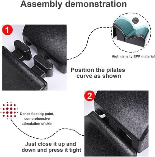 Pilates Spine Corrector Wedge, Detachable EPP Arc Foam Massage Table, Back Pain Relief, Balance Core Strengthening and Stretching