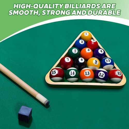 HMQQ Billiard Balls Set 2-1/4" Regulation Size Pool Table Balls for Replacement (16 Resin Balls)