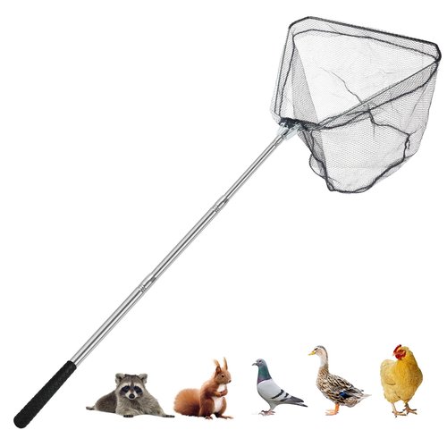 Smarkey Chicken Catching Net, Animal net with Extendable 46 Inch Stainless Steel Pole, Chicken Net for Chickens, Ducks, Birds Cats, Dogs，Fishnet, Chicken Catcher for Poultry Supplies
