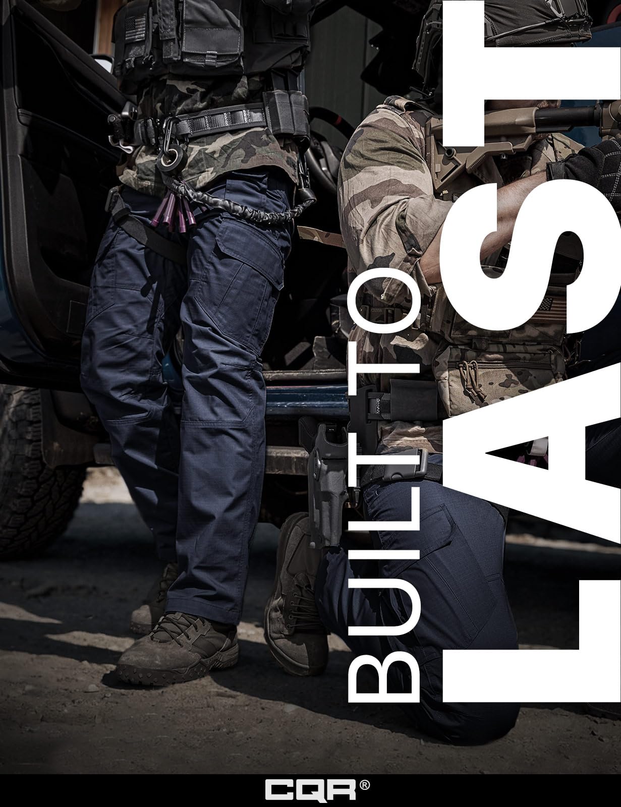 CQR Men's Tactical Pants, Water Resistant Ripstop Cargo Pants, Lightweight EDC Work Hiking Pants, Outdoor Apparel, Duratex Mag Pocket Police Navy, 38W x 34L