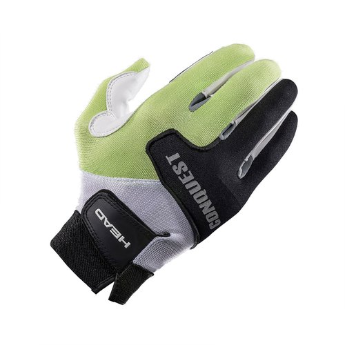 HEAD Leather Racquetball Glove - Conquest Extra Grip Breathable Glove for Right & Left Hand - Black/Lime/White, Right - Medium