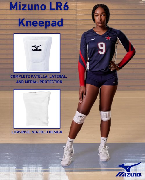 Mizuno LR6 Volleyball Kneepad, White, Medium