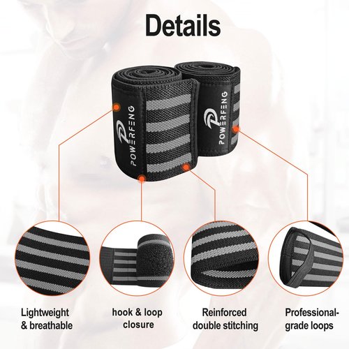 Elbow Wraps for Weightlifting：Elbow Sleeve Weightlifting Support for Bench Press Cross Training & Powerlifting - Elbow Straps for Weightlifting Gym Men Women (Gray)