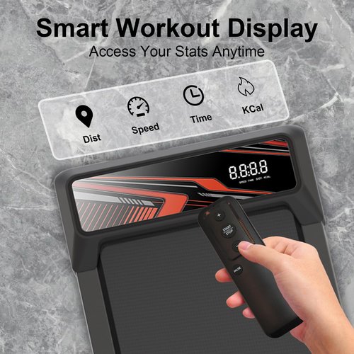 Under Desk Treadmill, 2.5 HP 265 Lbs Low Noise Walking Pad Treadmill LED Display with Remote Control Walking Jogging Running Machine, Incline Treadmills for Home and Office