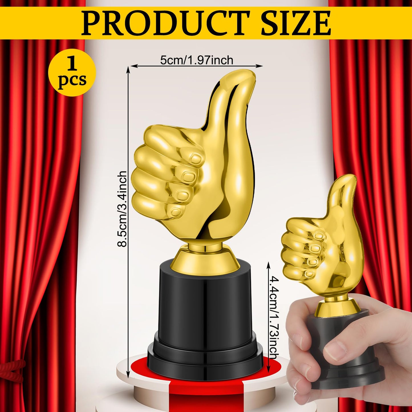 Tondiamo Small Trophy Celebrate The Top Award 6 Inch Tall Plastic MVP Funny Game Small Trophy and Awards for Employees Boss Custom Competition Gifts(Thumb)