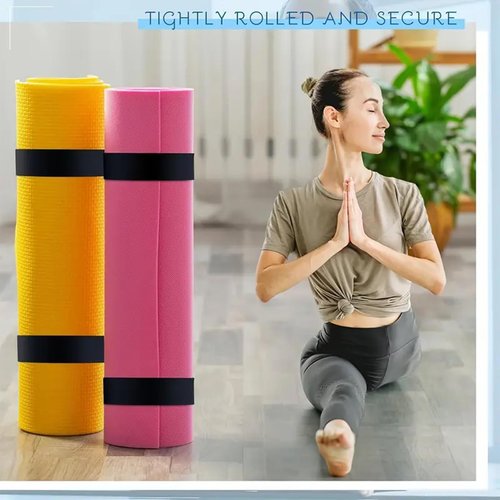 Suquosor Silicone Yoga Mat Strap Slap Band Yoga Strap Tightly Rolled and Secure Heavy-Duty Clasp Fits Most Size Mats for Storage and Travel